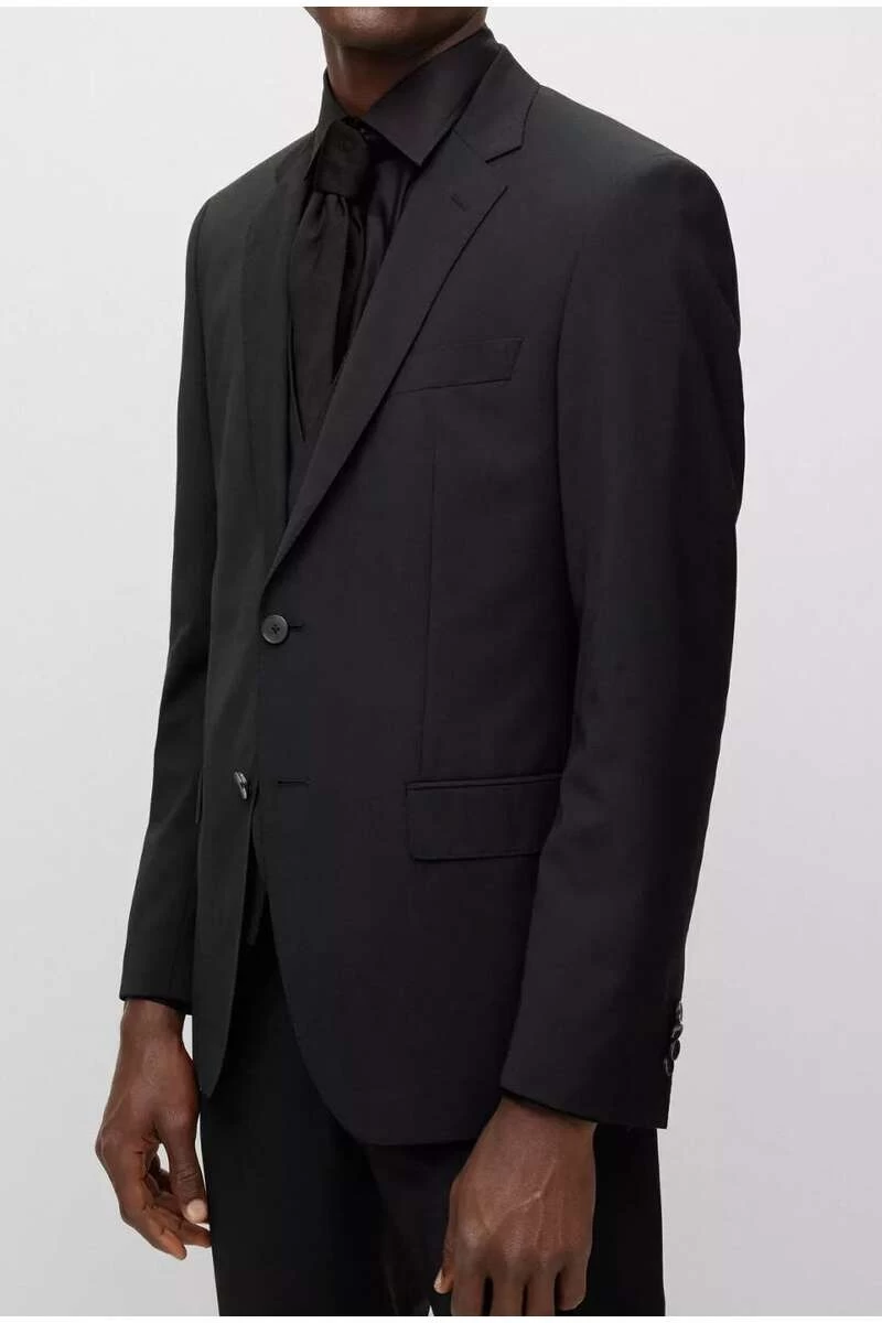 Hugo Boss BOSS Slim Fit Herren Sakko Schwarz 4 Hugo Boss BOSS Slim Fit Herren Sakko Schwarz – Bild 4
