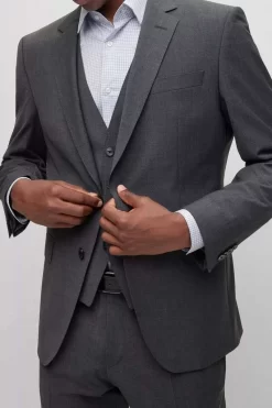 Hugo Boss BOSS Slim Fit Herren Sakko  Dunkelgrau -Ho ho ho, Mode in Grün. 50482734 028 4 800