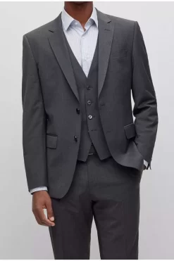 Hugo Boss BOSS Slim Fit Herren Sakko  Dunkelgrau -Ho ho ho, Mode in Grün. 50482734 028 8 800