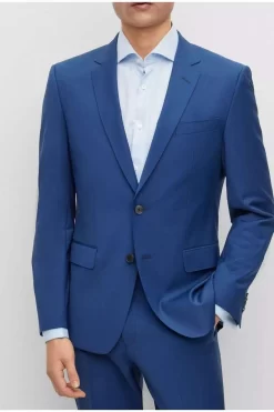 Hugo Boss BOSS Slim Fit Herren Sakko  Blau -Ho ho ho, Mode in Grün. 50482734 463 8 800