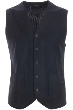 MAERZ Modern Fit Weste Knopfleiste Navy