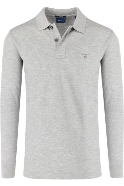 GANT   Regular Fit Longsleeve Poloshirt Grau, Einfarbig