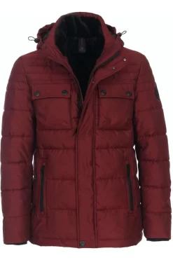 Casa Moda Casual Fit Herren Parka Kapuze Bordeaux