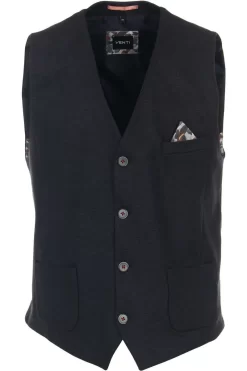 Venti Modern Fit Weste Knopfleiste Navy