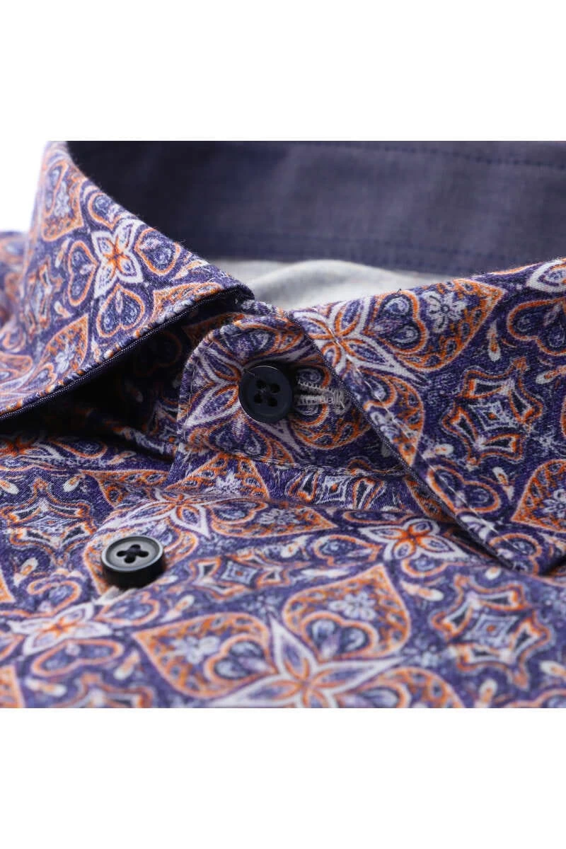 Desoto Slim Fit Hemd Blau/gelb, Gemustert 2 Desoto Slim Fit Hemd Blau/gelb, Gemustert – Bild 2