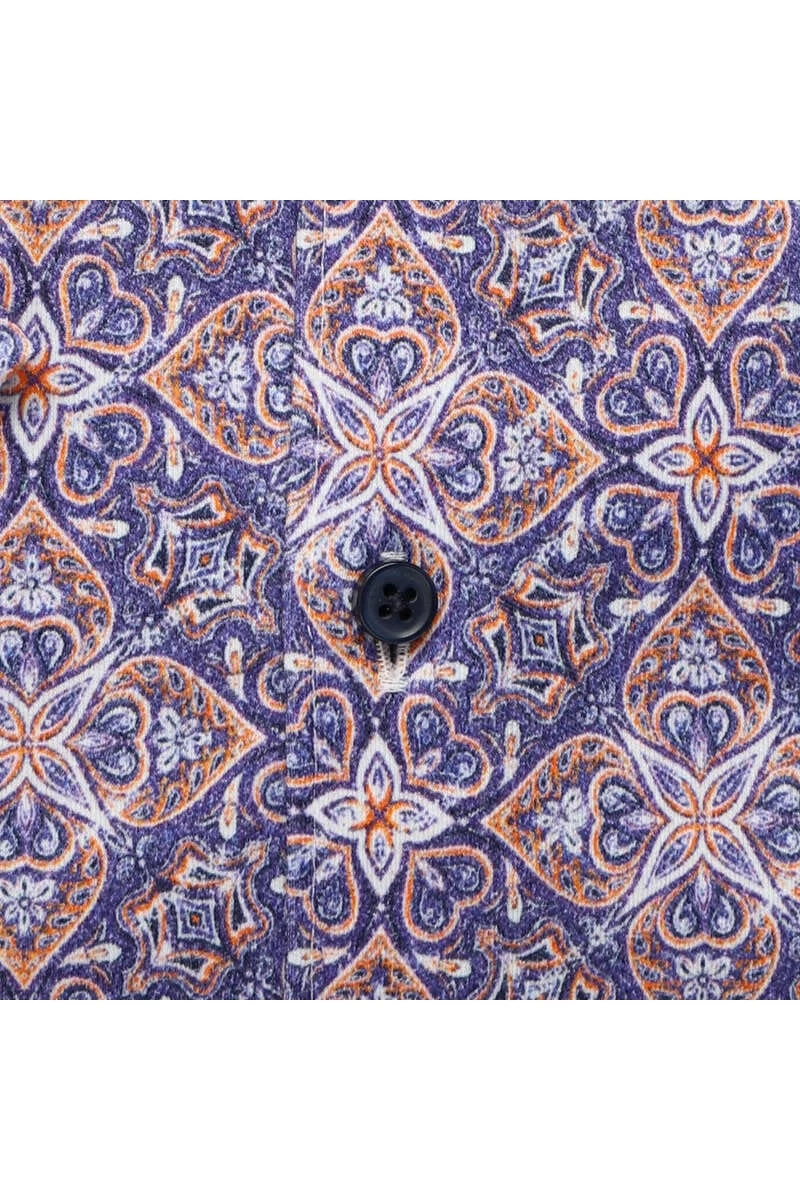 Desoto Slim Fit Hemd Blau/gelb, Gemustert 4 Desoto Slim Fit Hemd Blau/gelb, Gemustert – Bild 4