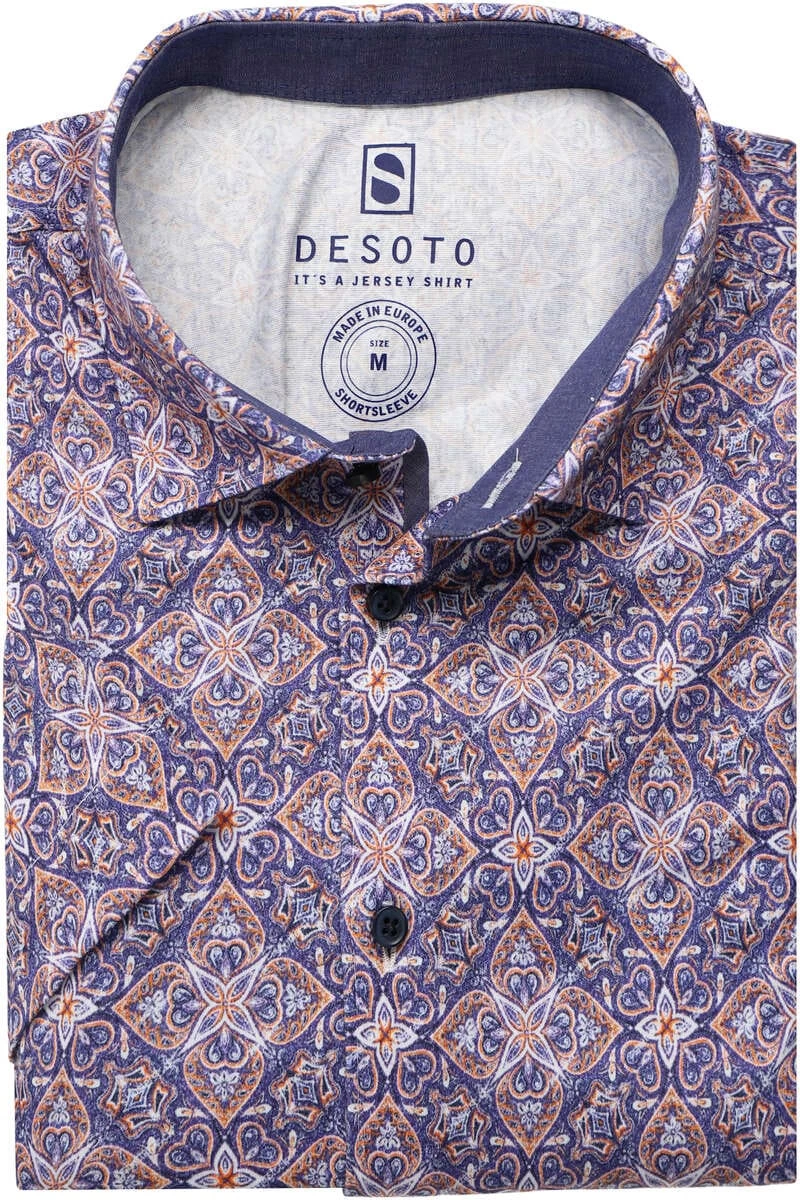 Desoto Slim Fit Hemd Blau/gelb, Gemustert 1 Desoto Slim Fit Hemd Blau/gelb, Gemustert