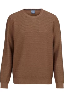 OLYMP Casual Modern Fit Herren Pullover Rundhals Braun