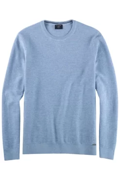 OLYMP Casual Modern Fit Herren Pullover Rundhals Eisblau
