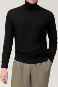 OLYMP Casual Modern Fit Herren Rollkragenpullover Schwarz