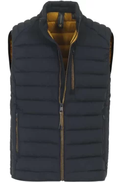 Casa Moda Regular Fit Outdoor Weste Zip Blau/gelb