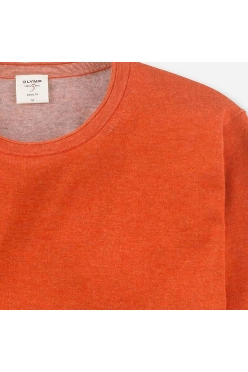 OLYMP Level Five Body Fit Herren Pullover Rundhals Orange 2 OLYMP Level Five Body Fit Herren Pullover Rundhals Orange – Bild 2
