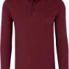 RAGMAN   Regular Fit Longsleeve Poloshirt Rot, Einfarbig