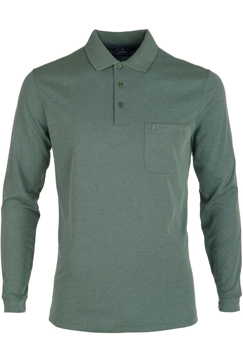 RAGMAN Soft Knit Regular Fit Longsleeve Poloshirt Schilf, Einfarbig 1 RAGMAN Soft Knit Regular Fit Longsleeve Poloshirt Schilf, Einfarbig