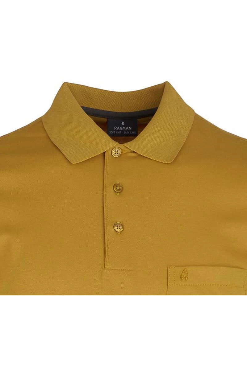 RAGMAN Soft Knit Regular Fit Longsleeve Poloshirt Mais, Einfarbig 2 RAGMAN Soft Knit Regular Fit Longsleeve Poloshirt Mais, Einfarbig – Bild 2