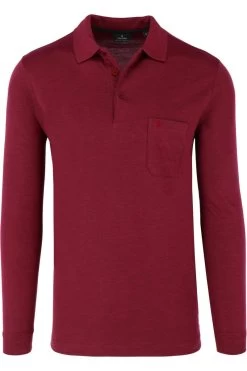 RAGMAN Regular Fit Longsleeve Poloshirt Terra Rot, Einfarbig