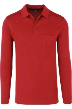 RAGMAN Regular Fit Longsleeve Poloshirt Erdbeere, Einfarbig