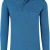 RAGMAN   Regular Fit Longsleeve Poloshirt Blau, Einfarbig
