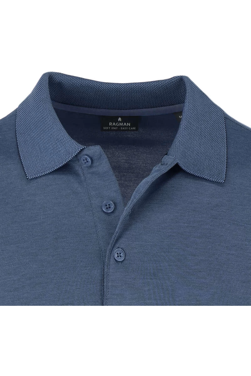 RAGMAN Regular Fit Longsleeve Poloshirt Dunkelblau, Einfarbig 2 RAGMAN Regular Fit Longsleeve Poloshirt Dunkelblau, Einfarbig – Bild 2