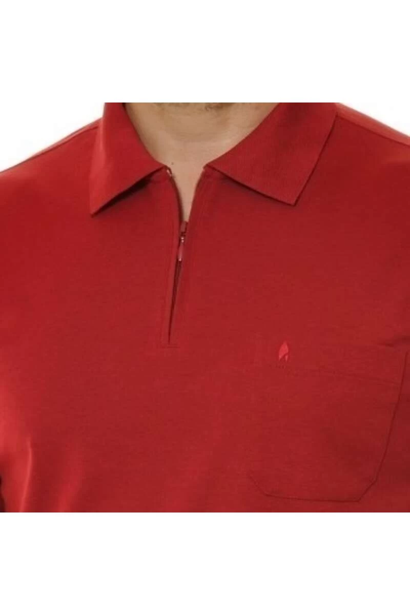 RAGMAN Modern Fit Longsleeve Poloshirt Erdbeere, Einfarbig 2 RAGMAN Modern Fit Longsleeve Poloshirt Erdbeere, Einfarbig – Bild 2