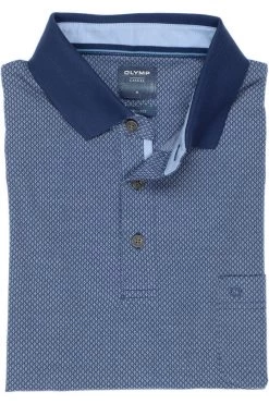 OLYMP   Modern Fit Longsleeve Poloshirt Royal, Einfarbig