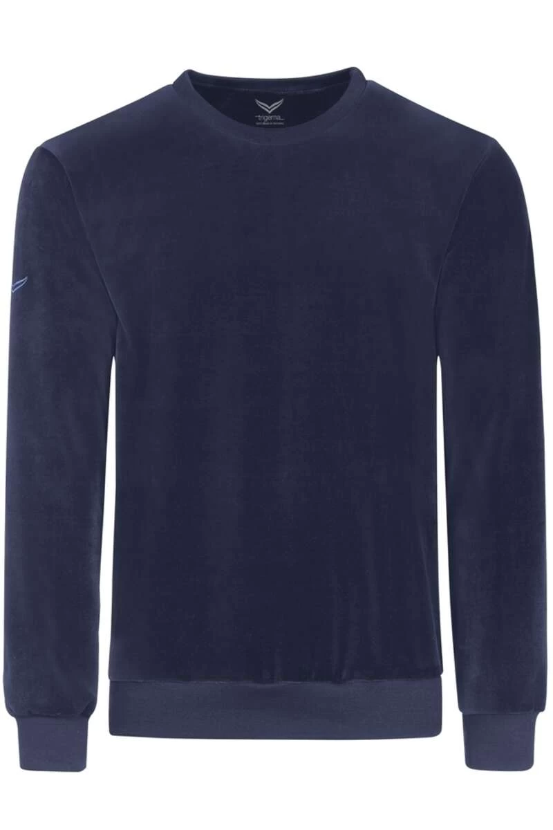 TRIGEMA Comfort Fit Sweatshirt Nicky Navy 1 TRIGEMA Comfort Fit Sweatshirt Nicky Navy