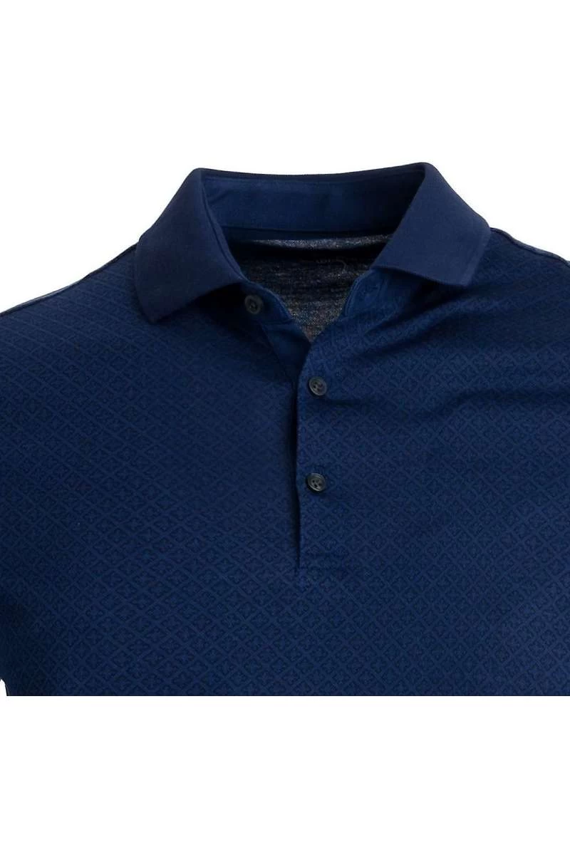 OLYMP Level Five Body Fit Longsleeve Poloshirt Marine, Gemustert 2 OLYMP Level Five Body Fit Longsleeve Poloshirt Marine, Gemustert – Bild 2