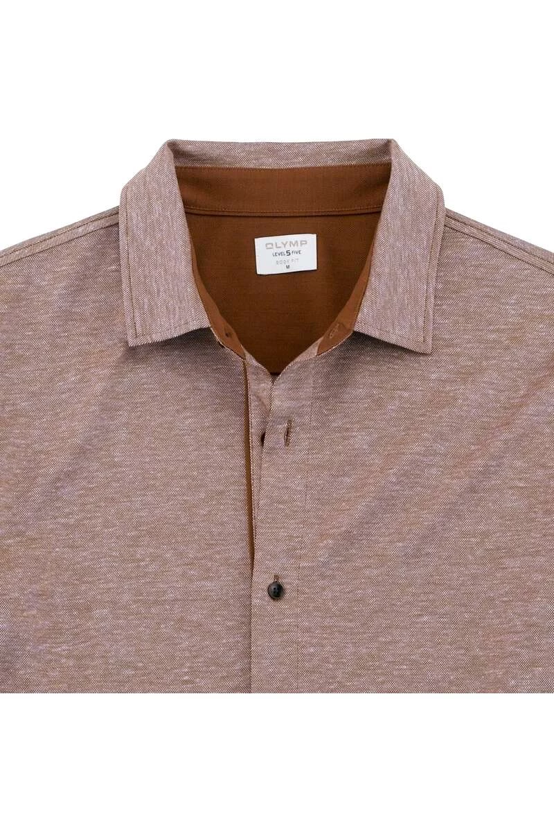 OLYMP Level Five Casual Body Fit Leinenhemd Braun, Einfarbig 2 OLYMP Level Five Casual Body Fit Leinenhemd Braun, Einfarbig – Bild 2