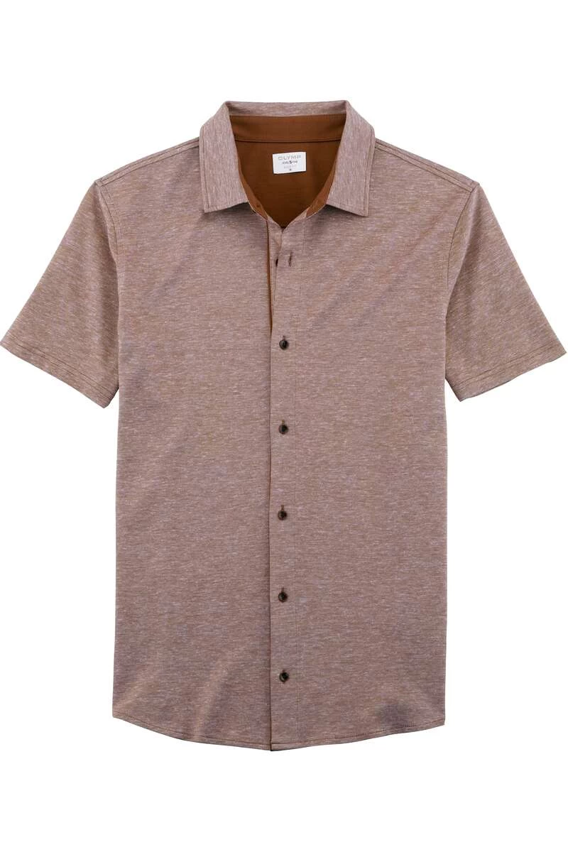 OLYMP Level Five Casual Body Fit Leinenhemd Braun, Einfarbig 1 OLYMP Level Five Casual Body Fit Leinenhemd Braun, Einfarbig