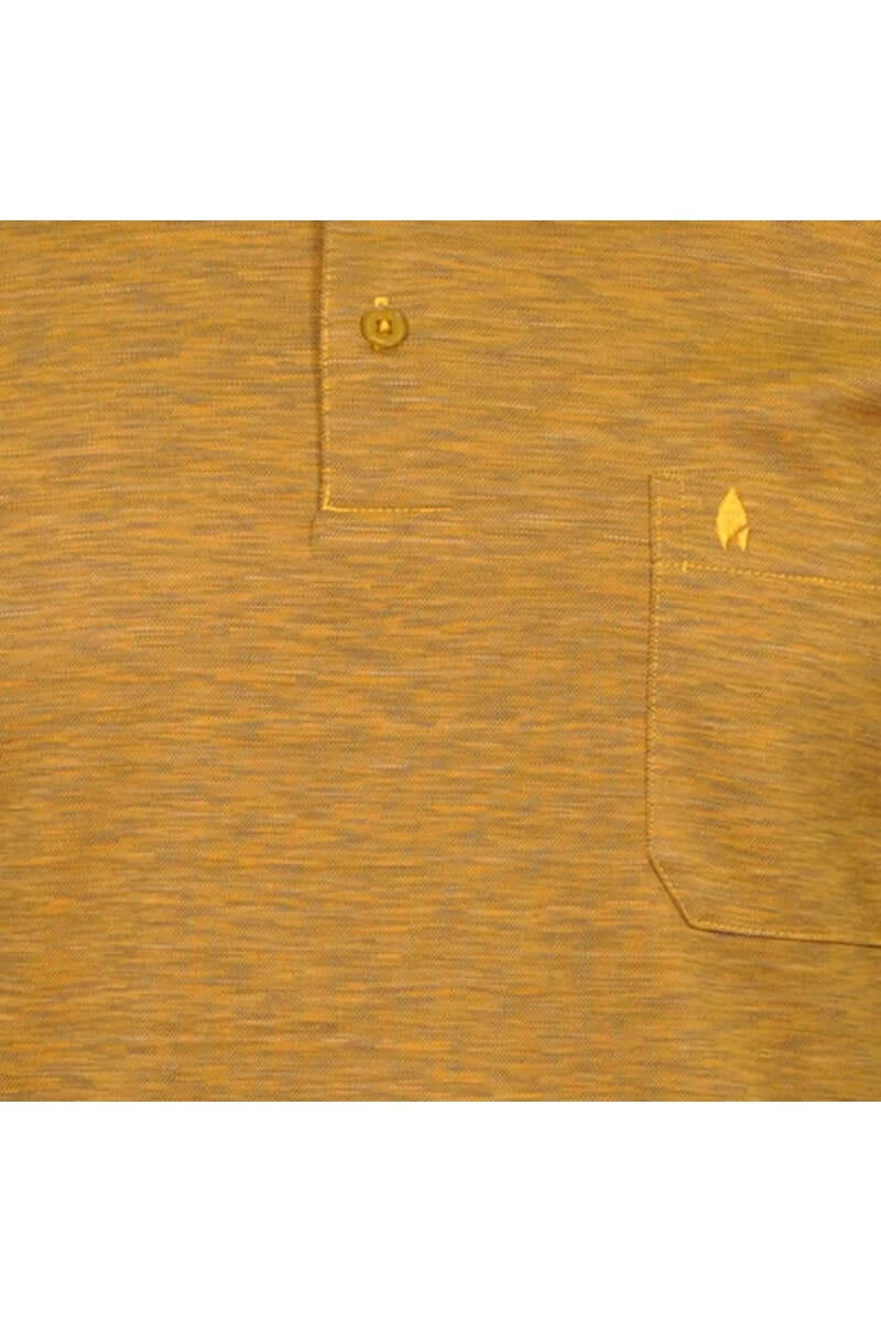 RAGMAN Regular Fit Longsleeve Poloshirt Orange, Meliert 3 RAGMAN Regular Fit Longsleeve Poloshirt Orange, Meliert – Bild 3