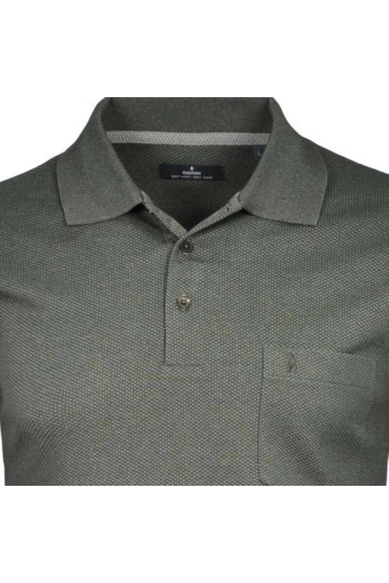 RAGMAN Modern Fit Longsleeve Poloshirt Grau, Meliert 2 RAGMAN Modern Fit Longsleeve Poloshirt Grau, Meliert – Bild 2