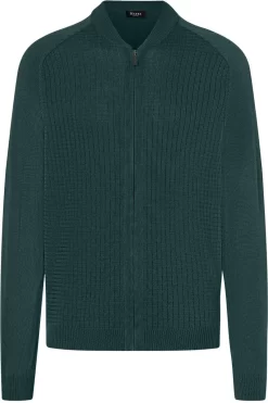 MAERZ Classic Fit Herren Strickjacke Zip Grün