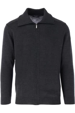 MAERZ Classic Fit Herren Strickjacke Zip Anthrazit
