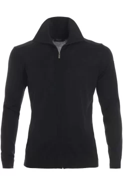 MAERZ Classic Fit Herren Strickjacke Zip Schwarz