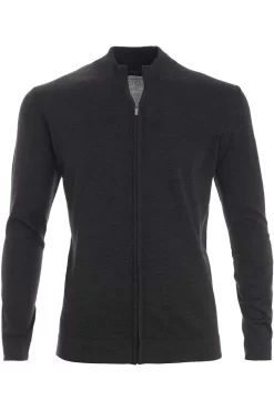 MAERZ Superwash Classic Fit Herren Strickjacke Anthrazit