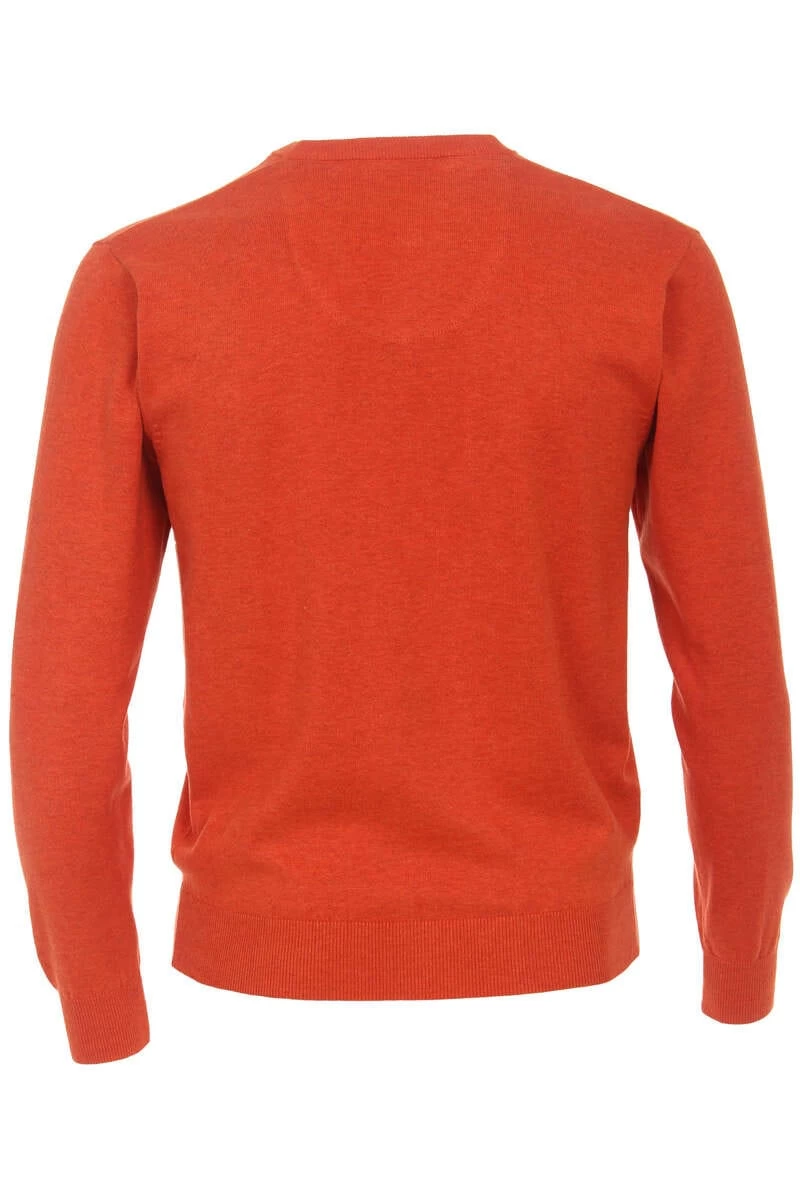 Redmond Casual Regular Fit Herren Pullover V-Ausschnitt Orange 3 Redmond Casual Regular Fit Herren Pullover V-Ausschnitt Orange – Bild 3
