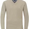 Redmond Casual Regular Fit Herren Pullover V-Ausschnitt Beige