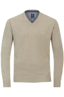 Redmond Casual Regular Fit Herren Pullover V-Ausschnitt Beige