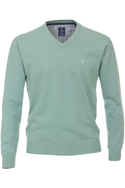 Redmond Casual Regular Fit Herren Pullover V-Ausschnitt Mint