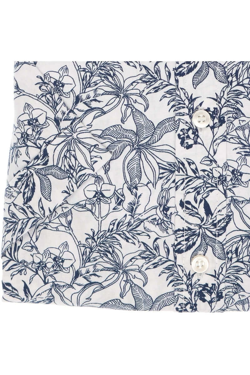 Marvelis Casual Modern Fit Hemd Marine/weiss, Blumen 3 Marvelis Casual Modern Fit Hemd Marine/weiss, Blumen – Bild 3