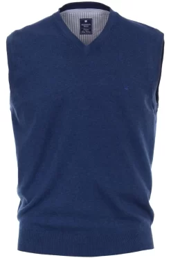 Redmond Herren Pullunder V-Ausschnitt Blau