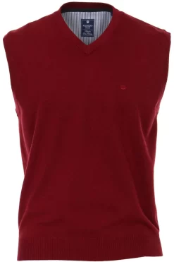Redmond Casual Regular Fit Herren Pullunder V-Ausschnitt Bordeaux