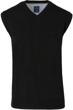 Redmond Regular Fit Herren Pullunder V-Ausschnitt Schwarz