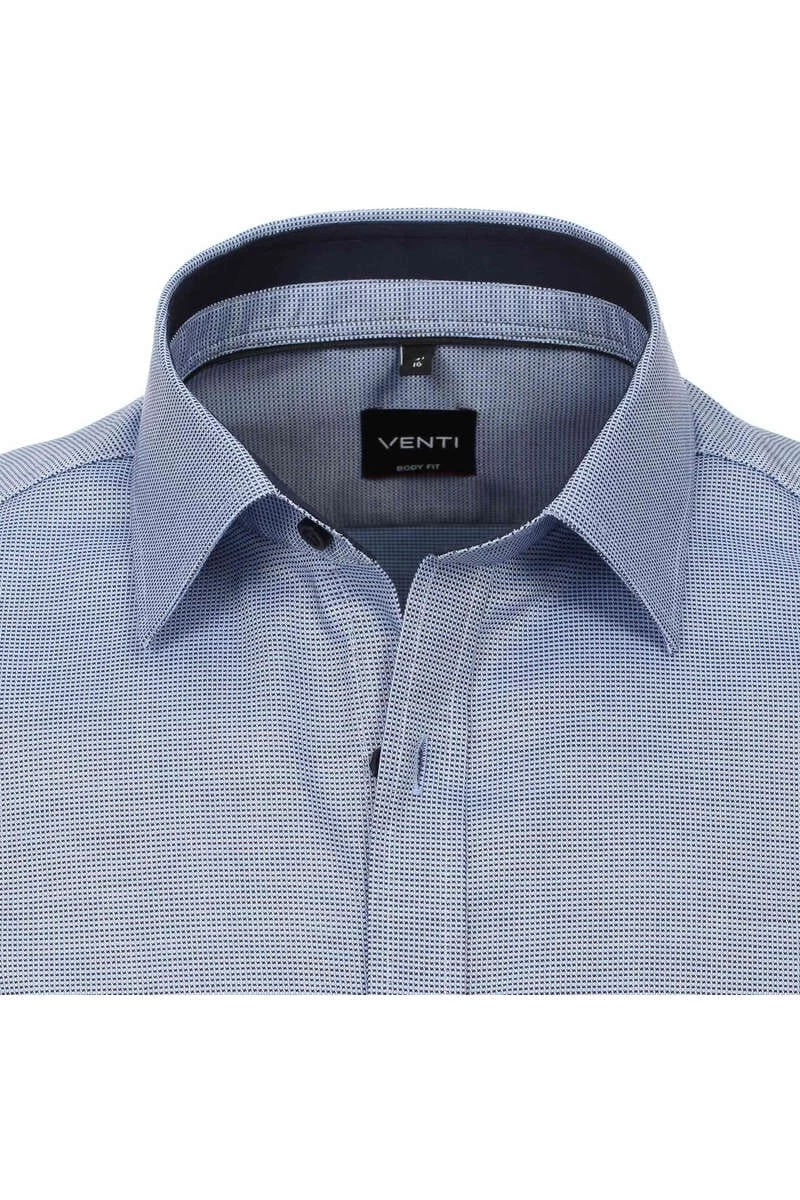 Venti Body Fit Hemd Blau/weiss, Faux-uni 2 Venti Body Fit Hemd Blau/weiss, Faux-uni – Bild 2