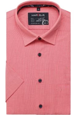 Marvelis Casual Modern Fit Hemd Rot, Hahnentritt