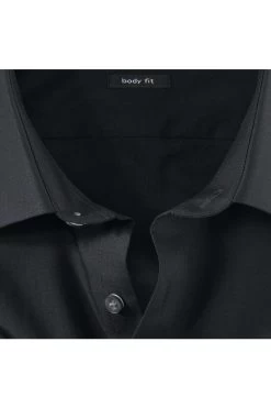 OLYMP Level Five Body Fit Hemd Schwarz, Einfarbig -Ho ho ho, Mode in Grün. 6090 12 68 4 800