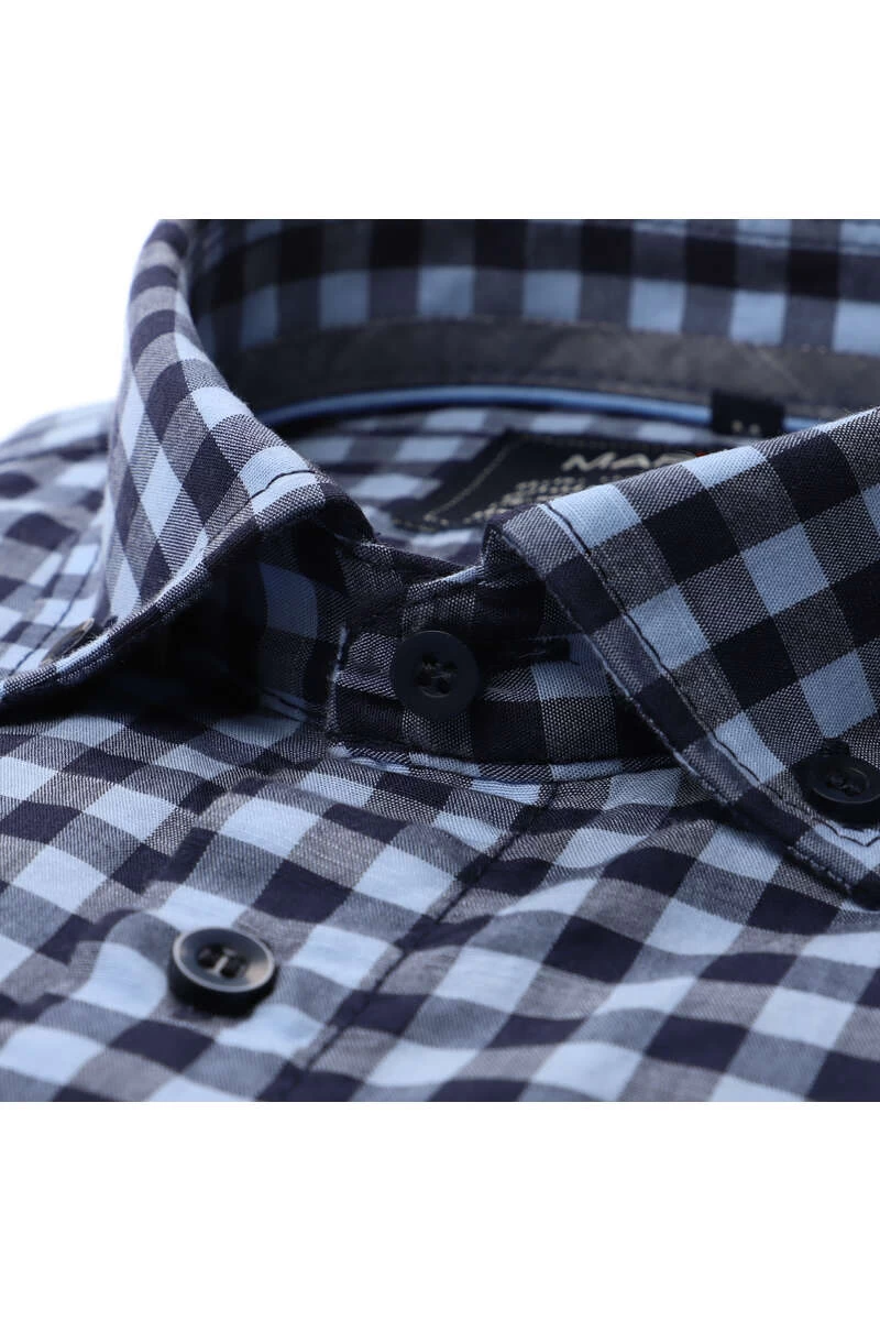 Marvelis Casual Modern Fit Hemd Blau, Kariert 2 Marvelis Casual Modern Fit Hemd Blau, Kariert – Bild 2