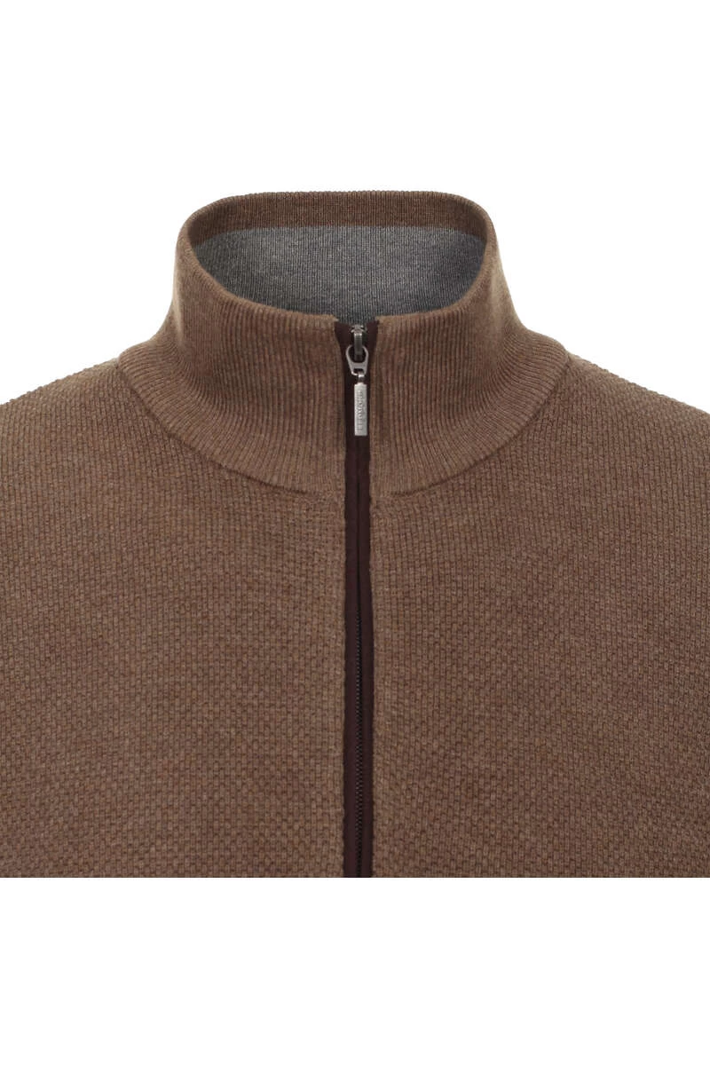 Redmond Casual Regular Fit TroyerStehkragen Braun 3 Redmond Casual Regular Fit TroyerStehkragen Braun – Bild 3