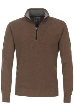 Redmond Casual Regular Fit TroyerStehkragen Braun