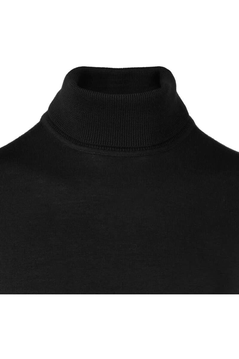 Marvelis Casual Modern Fit Herren Rollkragenpullover Schwarz 2 Marvelis Casual Modern Fit Herren Rollkragenpullover Schwarz – Bild 2